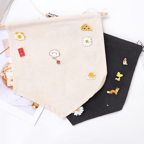 2Pcs Hanging Brooch Pin Organizer Blank Wall Hanging Enamel Pin Brooch Pin Badges Medals Lapel Collection Display Banners Organizer Storage Holder...