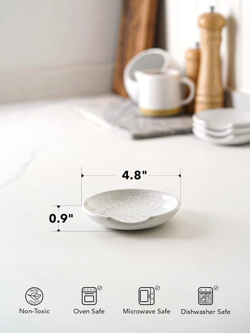 LE TAUCI Ceramic Spoon Rest for Counter, Coffee Spoon Holder, Stove Top Protection, Kitchen Decor, Accessories for Countertop - 4.8 inch, Set of 1...