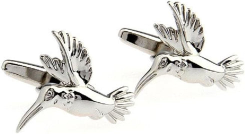 Hummingbird Pair Cufflinks in a Presentation Gift Box & Polishing Cloth...