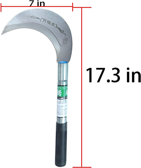 King of The Sickle-Brush Clearing Sickle with Carbon Steel Blade and Aluminum Handle,Professional Clearing Vines and Undergrowth and Small sapling...
