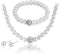Brishow Wedding Pearl Necklace Set Silver Bridal Crystal Necklaces Earrings Bracelet Sets Rhinestone Brides Necklace Chain Jewelry Sets for Women ...