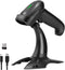 Bluetooth Barcode Scanner with Stand,Alacrity 1D Hands-Free Automatic Scanning 3-in-1 Connections Bluetooth&USB Wired&2.4GHz Wireless Barcode Read...
