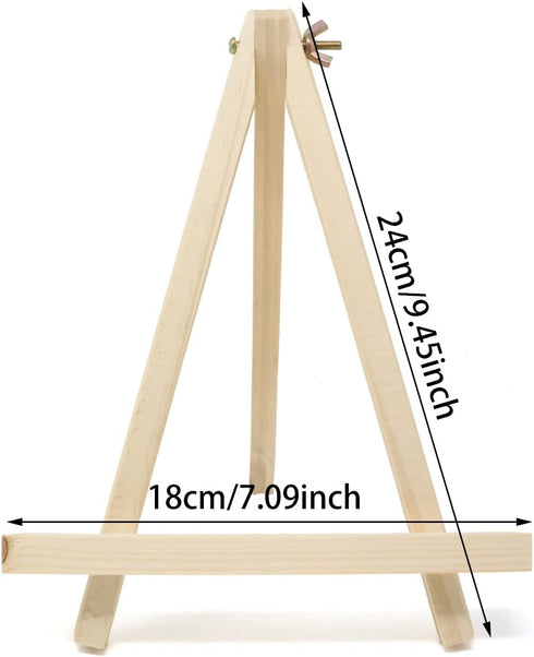 Honbay 2PCS Adjustable Mini Wood Easels Small Wooden Painting Easel Stand Triangle Tabletop Canvas Holder for Cards Phone Artist Photos or Paintin...