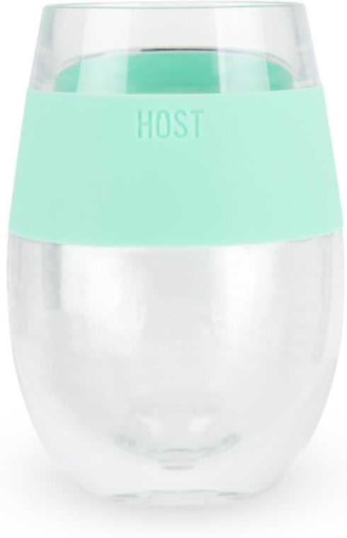 Host Cooling Cup, Set of 1 Double Wall Insulated Freezable Drink Chilling Tumbler with Freezing Gel, Glasses for Red and White Wine, 8.5 oz, Mint ...