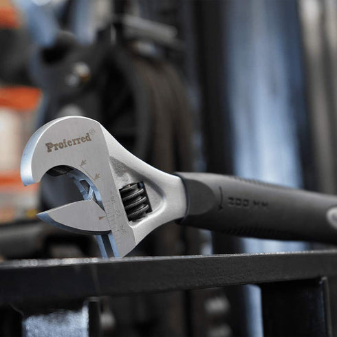Proferred T09002 Ratcheting Adjustable Wrench, Matte Finish, 8"...
