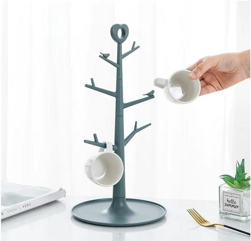 Coffee Mug Tree for Counter Cup Holder Rack Stand Organizer Desk Table Countertop (Blue, Large)...
