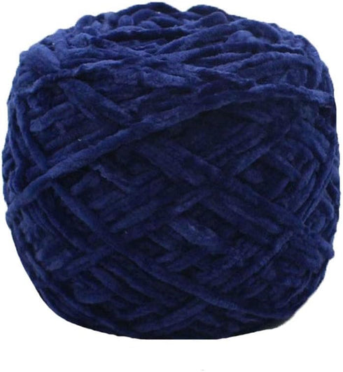 8oz/250g Fluffy Velvet Chenille Yarn DIY Crocheting Knitting Chenille Yarn Afghan Making Yarn Sweaters Hats Socks Velvet Yarn Evening Blue Chenill...