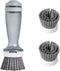 CQT Dish Brush with Soap Dispenser for Dishes, Kitchen Sink, Pot, Pan Scrubbing, 1 Brush 2 Refills...