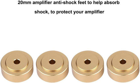 Aluminum Alloy Anti Vibration Amplifier Feet, 4PCS Speakers Stand Feet Shock Absorber Amplifier Pads Feet (20 * 8mm)(Gold)...