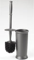 mDesign Toilet Bowl Brush and Holder - Covered Bathroom Toilet Brush - Standing Toilet Bowl Scrubber in Modern Holder - Space Saving, Deep Cleanin...