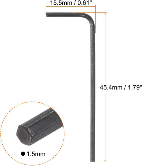 30pcs Hex Key Wrench 1.5mm Metric CR-V L Shaped Hexagon Head Repairing Tool...