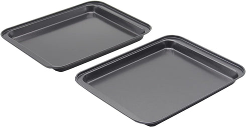 Small Baking Sheet Nonstick 9.45 X 7.09 Inch (Inner 7.5x6), 8 Inch Mini Cookie Tray Toaster Conventional Oven Pan No Warp No Rust Magnetic Bakewar...