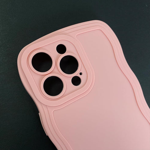 Designed for iPhone 13 Pro Max Case, Cute Curly Wave Edge Phone Cover, Soft Liquid Silicone Camera Protection Phone Case with iPhone 13 Pro Max, P...