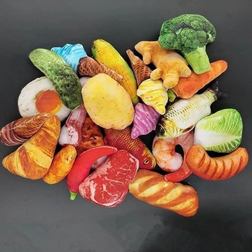 Yellow Potato Food Shape Squeaky Toys, Cute Plush Toys Chew Toys for Small Medium Large Dogs Squeak Toys...