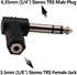 1/4 Inch TRS to 3.5mm Right Angle Adapter,6.35mm Male to 3.5mm Female 90 Degree Stereo Headphone Audio Adaptor Converter Connector (1/4'' TRS Righ...