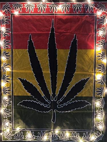 ICC Weed Tapestry Marijuana Wall Hanging leaf Poster Cannabis Hippie Decor Pot Flag Collage Dorm Trippy Bohemian Art psychedelic Small Hippie Rast...