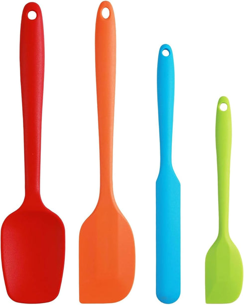 Silicone Spatula Set, 4 Pcs Heat Resistant Rubber Spatula, Spatulas for Kitchen Use, Kitchen Spatulas for Nonstick Cookware, Silicone Kitchen Uten...