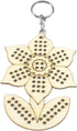NUOBESTY 5pcs Set Flower Cross Keychain Cross Stitch Keychain Kit Sunflower Keychain Cross Stitch Stamped Kit Embroidery Kits Key Carabiner Craft ...