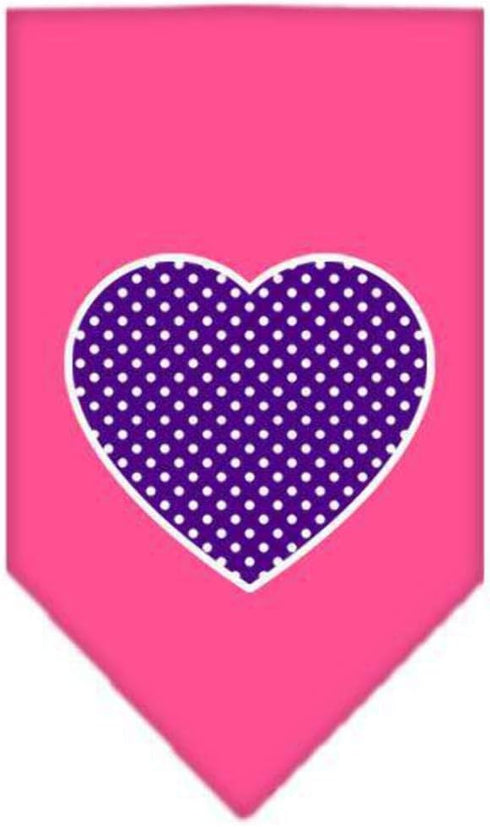 Mirage Pet Products Purple Swiss Dot Heart Screen Print Bandana for Pets, Large, Navy Blue...