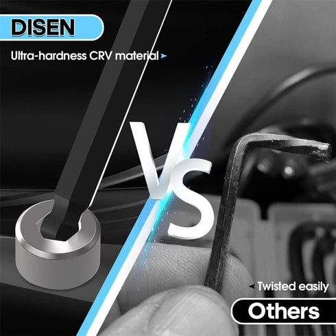 DISEN 9 Pieces Torx Star Allen Wrench Set, Long Arm Star Key Set T10-T50, Chrome Vanadium Steel...