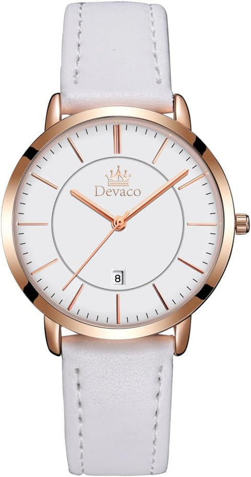 Ladies Watches ?Genuine Leather Strap Waterproof Watches for Women Quartz Casual Watch for Women, Calendar Women's Watches Chronograph Women's Wri...