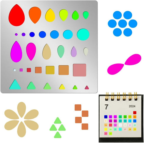 Metal Stencil for Jewelry Teardrops Shape Geometric Template 6.15" Metal Stencils for Painting Crafts Home Decor, Wall Decor, Airbrush Painting Ma...