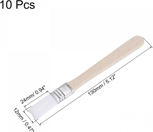 uxcell 0.5" Width Small Paint Brush Natural Bristle with Wood Handle Painting Tool for Wall, Door, Cabinets, Furniture, Fences, White 10Pcs...