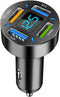 4 Ports USB Car Charger Adapter, Auto Portable PD 3.1/QC 3.0 Fast Charge Cigarette Lighter with Flush Fit Charging Plug, Compatible with iPhone 14...