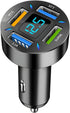 4 Ports USB Car Charger Adapter, Auto Portable PD 3.1/QC 3.0 Fast Charge Cigarette Lighter with Flush Fit Charging Plug, Compatible with iPhone 14...