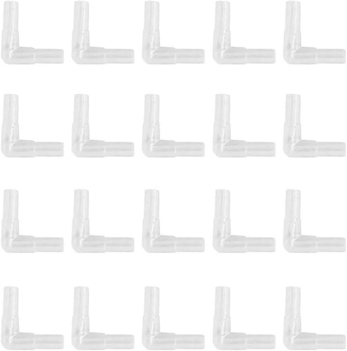 lasenersm 20 Pieces Aquarium Air Valve Connector Aquarium Air Tube Connector Plastic Elbow Connector L-Shaped Tubing Connector for Fish Tank 4mm A...