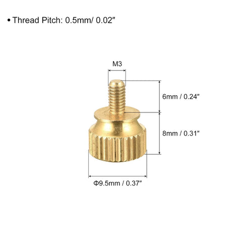 uxcell 10Pcs Knurled Thumb Screws, M3x6mm Brass Shoulder Bolts Stepped Grip Knobs Fasteners for PC, Electronic, Mechanical...