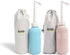 Juvo Peri Bottle Kit | Portable Travel Bidet, Handheld Squeeze Bottle with 2 Spray Nozzles, Cap and Storage Bag, Upside Down Use, 13.5 oz, Blue/Pi...