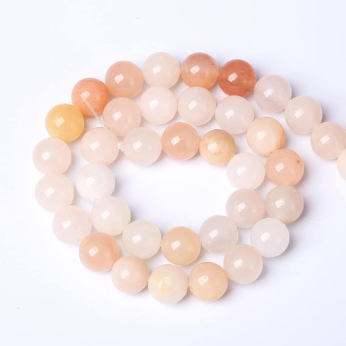 46PCS 8mm Natural Pink Aventurine Gemstone Beads Round Loose Spacer Stone Beads for Jewelry Making DIY Bracelet Necklace Materials 15"...