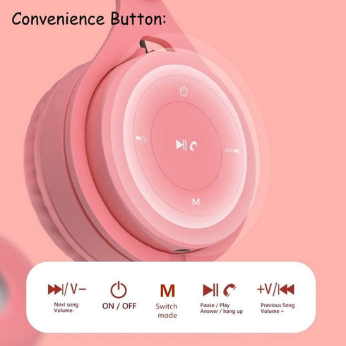 Kids Bluetooth Headphones, Over-Ear Wireless Bluetooth 5.0 Headset, Comfortable Protein Earpads and Folding Storage,HiFi Music Player with Microph...