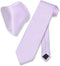 Vesuvio Napoli Solid Lavender Purple NeckTie & Handkerchief Men's Neck Tie Set, Lavender Light Purple, One Size...
