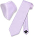 Vesuvio Napoli Solid Lavender Purple NeckTie & Handkerchief Men's Neck Tie Set, Lavender Light Purple, One Size...