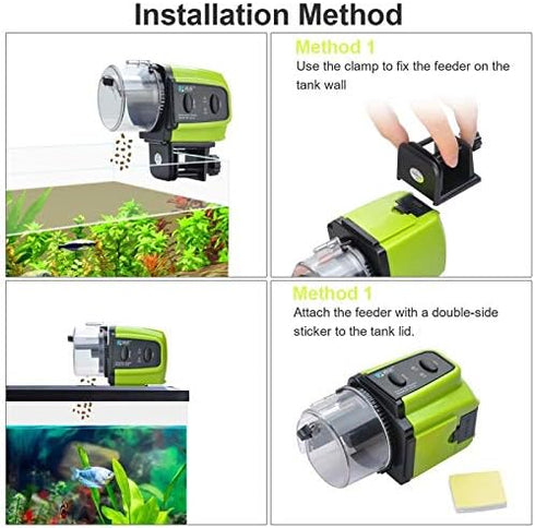Automatic Fish Feeder, Lychee Fish Feeder Fish Food Vacation Feeder Moisture-Proof Electric Timing Automatic Feeder for Aquarium Fish Tank...
