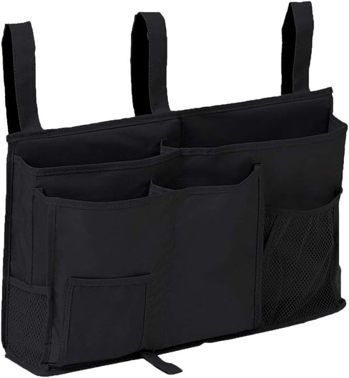 Bunk Bed Organizer, Bedside Storage Caddy, Hanging Pocket for Camp, Dorm Room, Hospital Bed Rail and More (Black)...