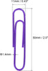 MECCANIXITY Paper Clips Medium Size 2 Inch Vinyl Coated to Prevent Tearing Pages with Box for Organize Office Home Purple Count 100...