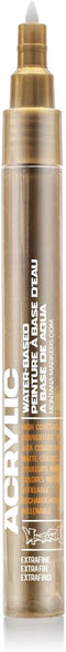 Montana Cans Acrylic Paint Marker, 0.7mm, Extra-Fine Nib, Metallic Gold (059425), 1 Count (Pack of 1)...