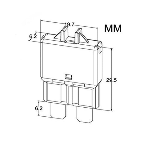 ZOOKOTO 1pcs 15A Circuit Breaker Blade Fuse E39K (T3) Manual Reset Fuse for Car Truck RV Automotive Marine Boat Trolling Motor & Custom Wiring Aud...