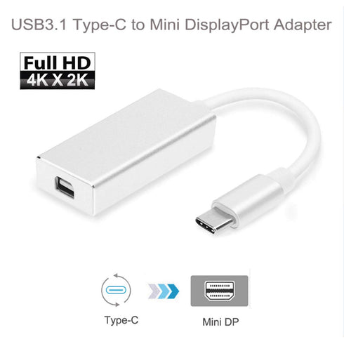 chenyang USB-C USB 3.1 Type C to Mini DisplayPort DP 1080p HDTV Adapter Cable with Gold Aluminium Case for 2015 New 12 Inch...