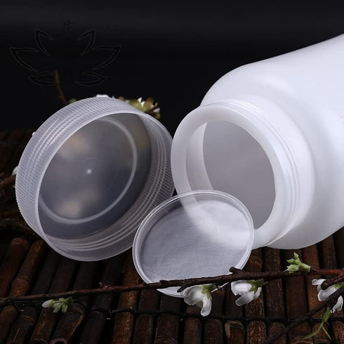 Bettomshin 5Pcs 100ml PE Plastic(Food Grade) Bottles, Wide Mouth Lab Reagent Bottle Liquid/Solid Sample Seal Sample Storage Container with Graduat...
