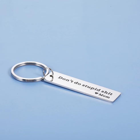 Son Gifts from Mom Don't Do Stupid St Keychain Gifts to Daughter Birthday Christmas Valentine's Day Gifts for Teenagers Boys Girls Kids Funny Grad...