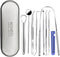 KOHEEL Dental Tools with Metal Case, 8 Count Teeth Cleaning Tools Set, Remove Plaque, Oral Care Hygiene Kit with 2 Type of Tongue Scraper, Tartar ...
