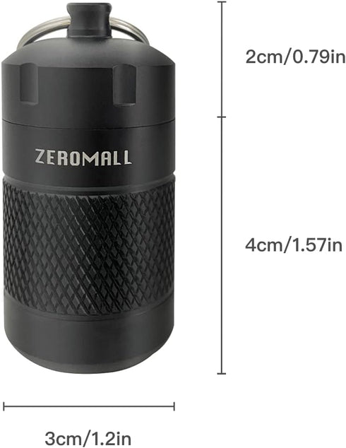Portable Pill Organizer, Aluminium Alloy Mini Pill Holder Case Container, Waterproof Pill Warehouse with Keychain for Outdoor Sports, Camping, Hik...
