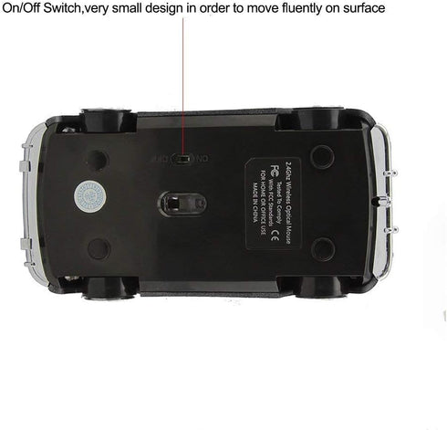 Wireless Sports Car Mouse, 3D Optical Mouse for Desktop Laptop PC, Computer Mice for JKC (Red)...