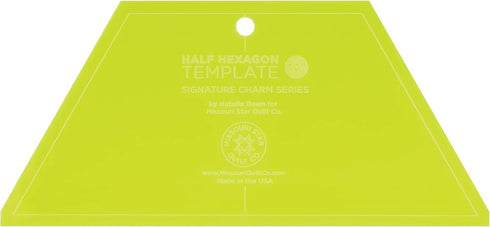 Acrylic Quilting Template, Half Hexagon | For Use with 10” Precut Fabric Squares | Layer Cake Patchwork Quilt Supplies for Cutting Patterns, Sewin...