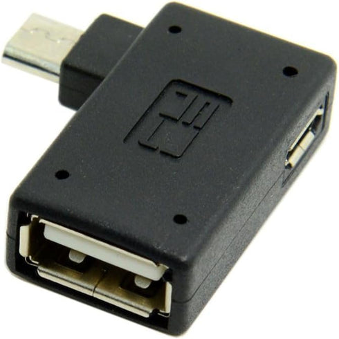 chenyang Micro USB OTG Power Adapter 2 in 1 Micro USB Male to USB 2.0 Female 90 Degree Right Angled Connector Adapter...