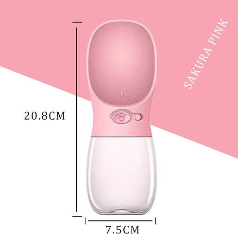 Dog Water Bottle, Leak Proof Portable Puppy Water Dispenser with Drinking Feeder for Pets Outdoor Walking, Hiking, Travel (12OZ, Pink)...
